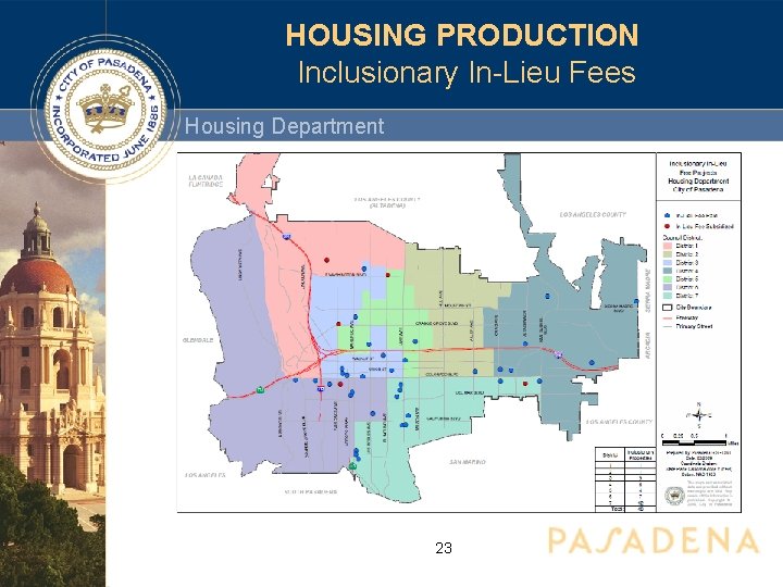 HOUSING PRODUCTION Inclusionary In-Lieu Fees Housing Department 23 