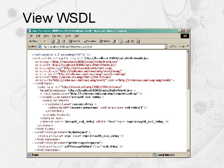 View WSDL View WSDL