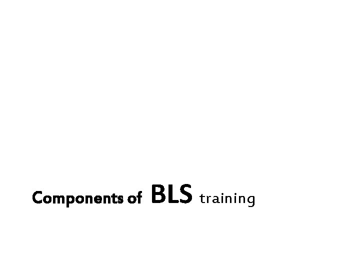Components of BLS training 