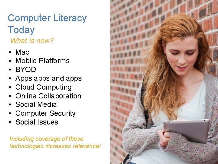 Computer Literacy Today What is new? • • • Mac Mobile Platforms BYOD Apps