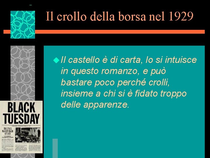 Il crollo della borsa nel 1929 u Il castello è di carta, lo si