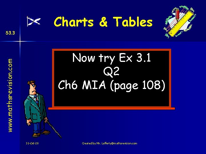 Charts & Tables S 3. 3 www. mathsrevision. com Now try Ex 3. 1