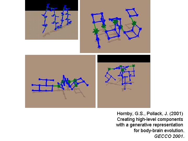 Hornby, G. S. , Pollack, J. (2001) Creating high-level components with a generative representation
