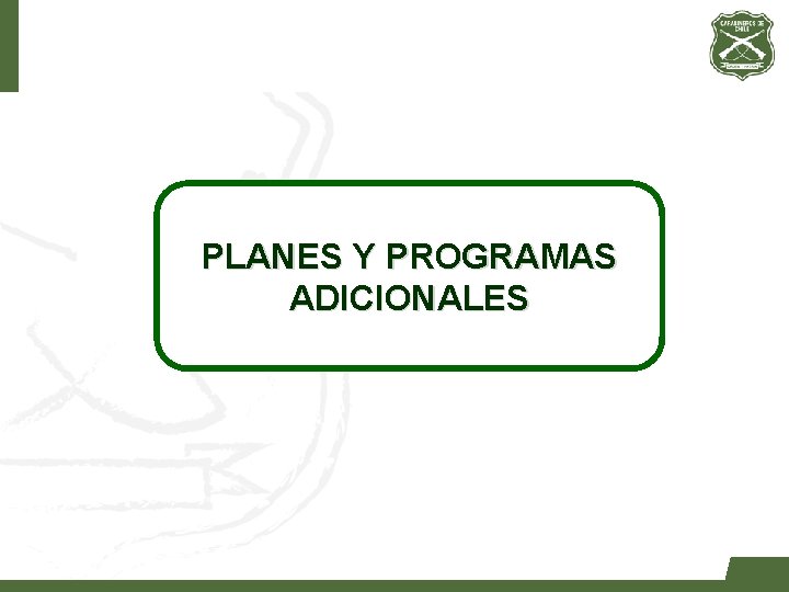 PLANES Y PROGRAMAS ADICIONALES 