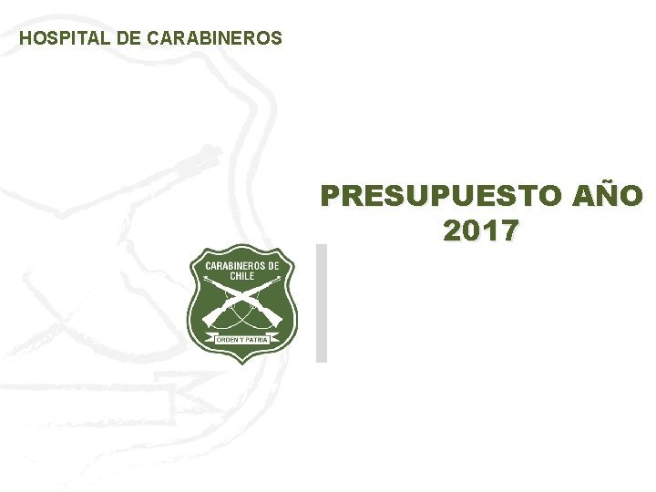 HOSPITAL DE CARABINEROS PRESUPUESTO AÑO 2017 