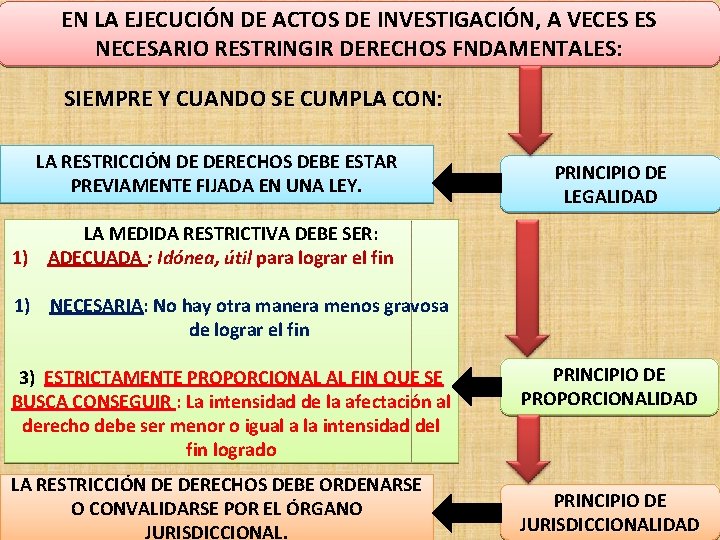 EN LA EJECUCIÓN DE ACTOS DE INVESTIGACIÓN, A VECES ES NECESARIO RESTRINGIR DERECHOS FNDAMENTALES: