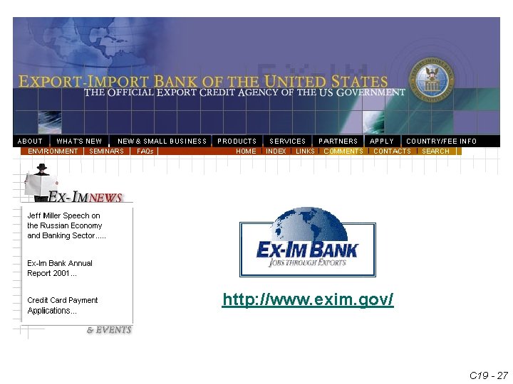 http: //www. exim. gov/ C 19 - 27 