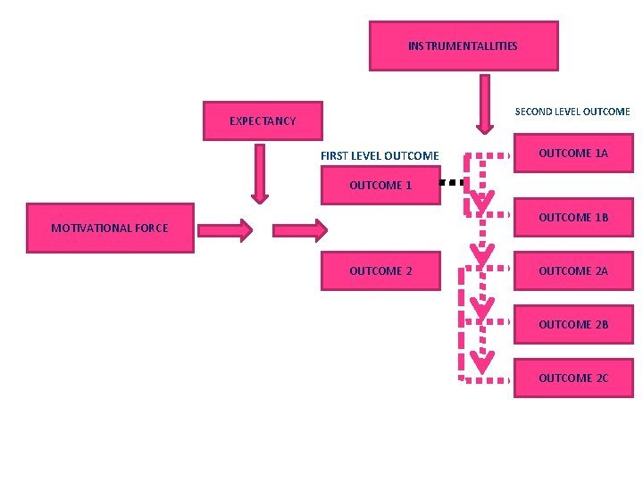 INSTRUMENTALLITIES SECOND LEVEL OUTCOME EXPECTANCY FIRST LEVEL OUTCOME 1 A OUTCOME 1 B MOTIVATIONAL