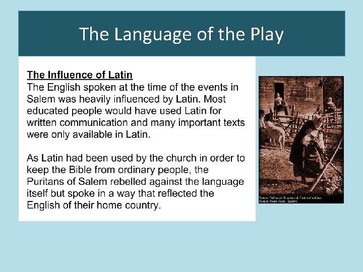 The Language of the Play 