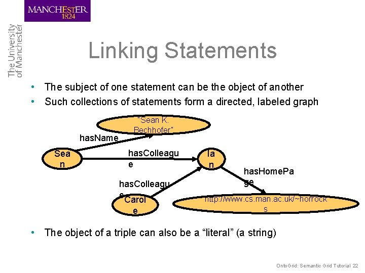 Linking Statements • The subject of one statement can be the object of another