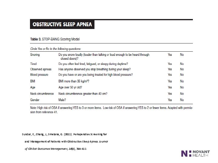 Sundar, E. , Chang, J. , Smetana, G. (2011). Perioperative Screening for and Management