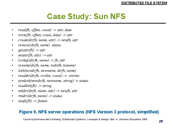 DISTRIBUTED FILE SYSTEM Case Study: Sun NFS • • • • read(fh, offset, count)