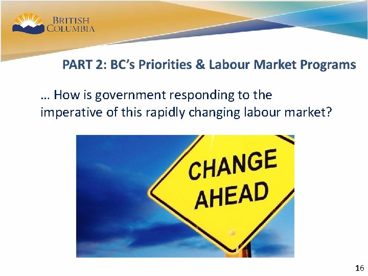 14 … How is government responding to the imperative of this rapidly changing labour