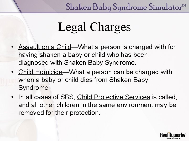 Legal Charges • Assault on a Child—What a person is charged with for having