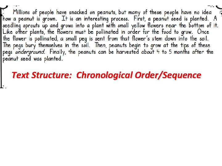 Text Structure: Chronological Order/Sequence 