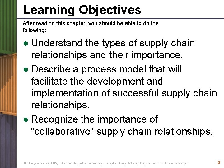 Learning Objectives After reading this chapter, you should be able to do the following: