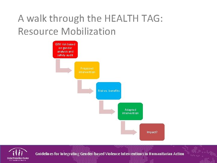 A walk through the HEALTH TAG: Resource Mobilization GBV risk based on gender analysis