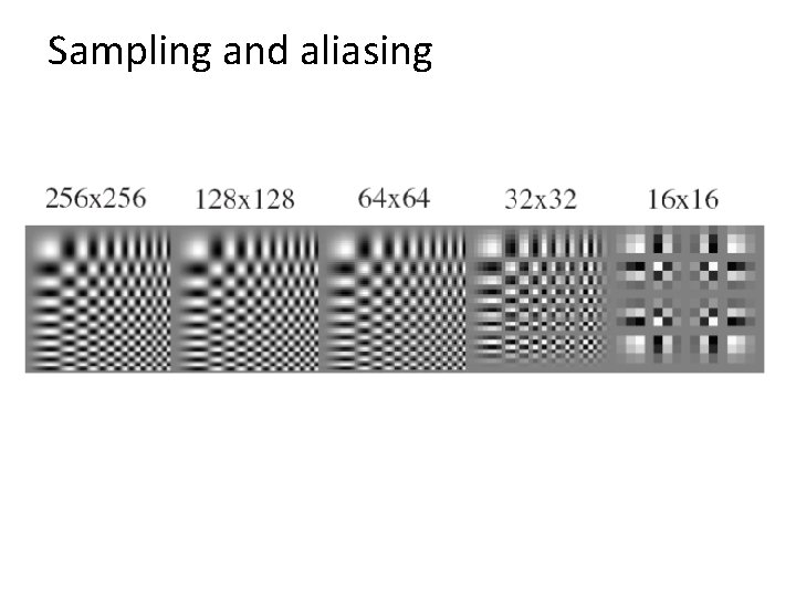 Sampling and aliasing 