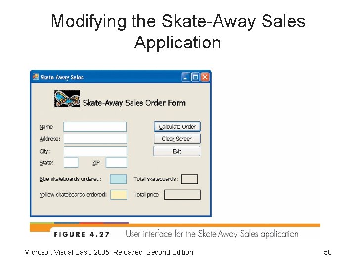 Modifying the Skate-Away Sales Application Microsoft Visual Basic 2005: Reloaded, Second Edition 50 