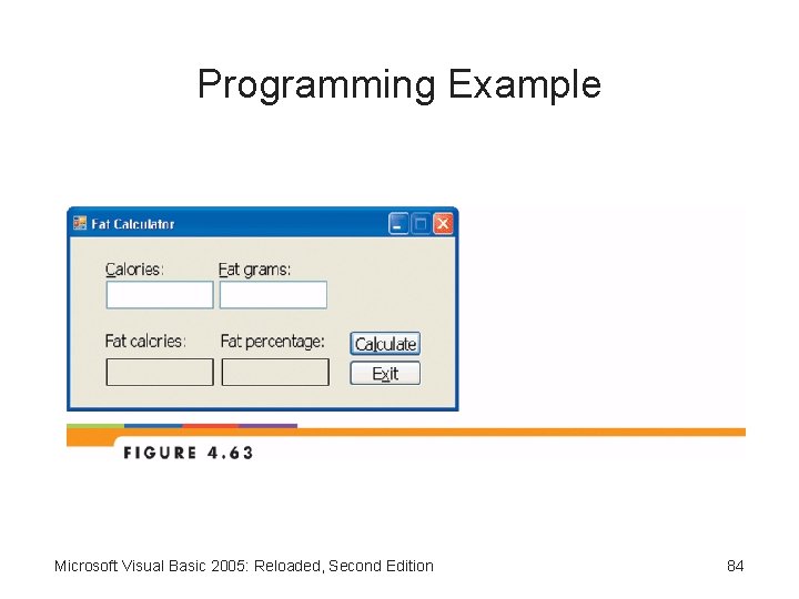 Programming Example Microsoft Visual Basic 2005: Reloaded, Second Edition 84 