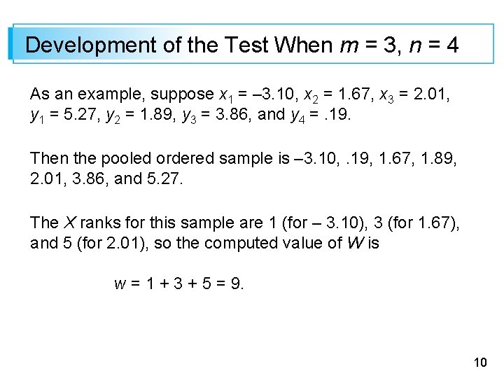 Development of the Test When m = 3, n = 4 As an example,