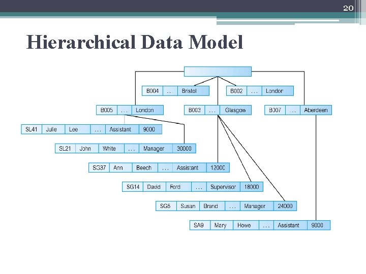20 Hierarchical Data Model 20 Hierarchical Data Model
