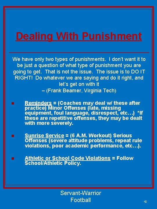 Dealing With Punishment We have only two types of punishments. I don’t want it
