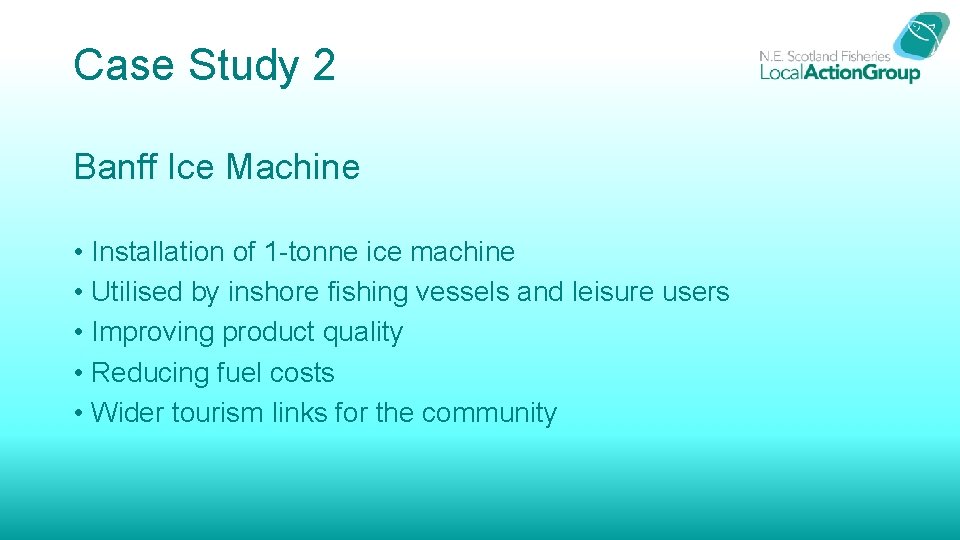 Case Study 2 Banff Ice Machine • Installation of 1 -tonne ice machine •