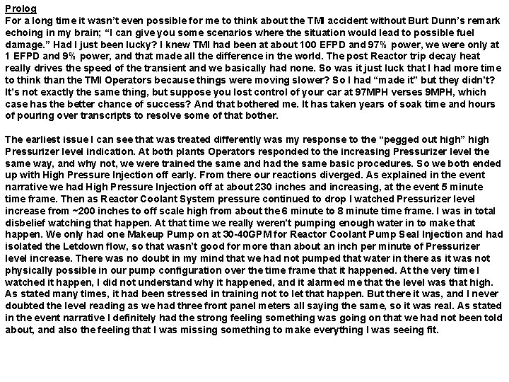 Prolog For a long time it wasn’t even possible for me to think about