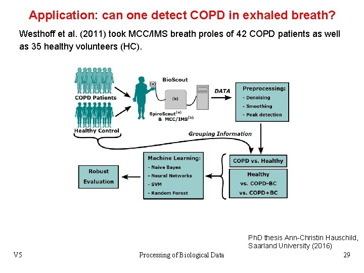 Application: can one detect COPD in exhaled breath? Westhoff et al. (2011) took MCC/IMS
