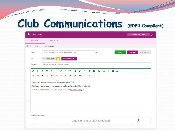 Club Communications (GDPR Compliant) 