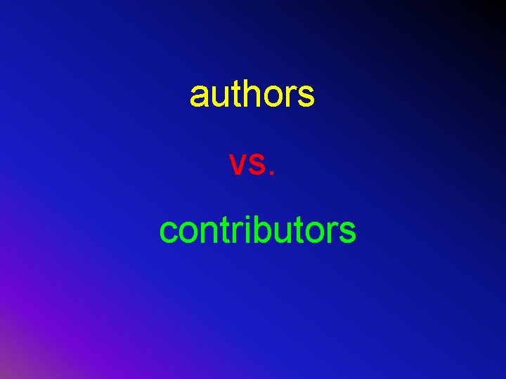 authors vs. contributors 