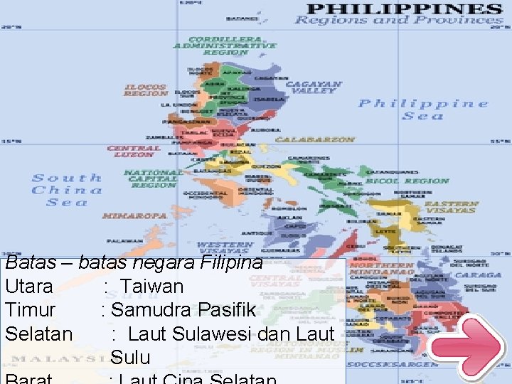 Batas – batas negara Filipina Utara : Taiwan Timur : Samudra Pasifik Selatan :