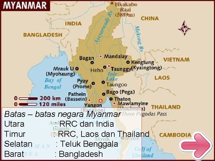 Batas – batas negara Myanmar Utara : RRC dan India Timur : RRC, Laos