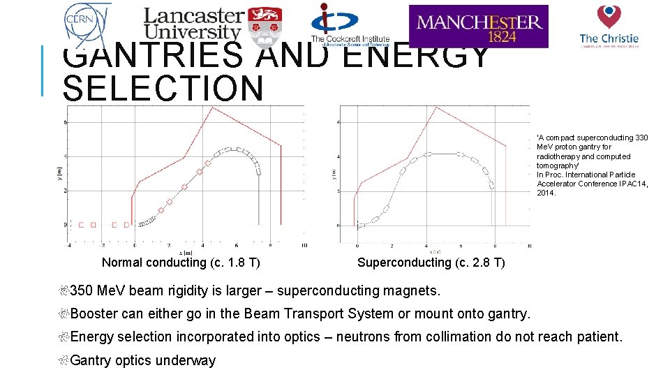 GANTRIES AND ENERGY SELECTION ‘A compact superconducting 330 Me. V proton gantry for radiotherapy