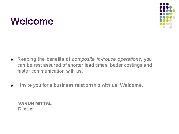 Welcome l Reaping the benefits of composite in-house operations, you can be rest assured