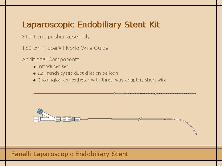 Laparoscopic Endobiliary Stent Kit Stent and pusher assembly 150 cm Tracer® Hybrid Wire Guide