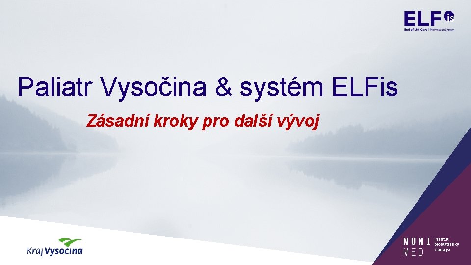 Paliatr Vysočina & systém ELFis Zásadní kroky pro další vývoj 