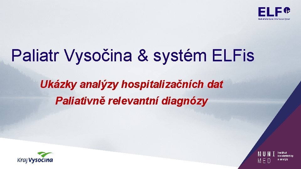 Paliatr Vysočina & systém ELFis Ukázky analýzy hospitalizačních dat Paliativně relevantní diagnózy 