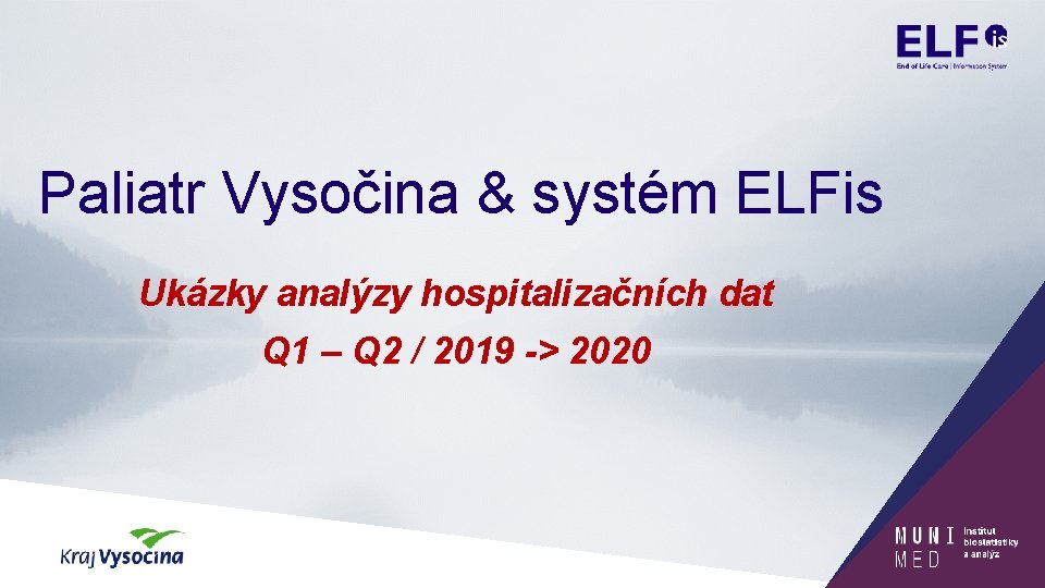 Paliatr Vysočina & systém ELFis Ukázky analýzy hospitalizačních dat Q 1 – Q 2