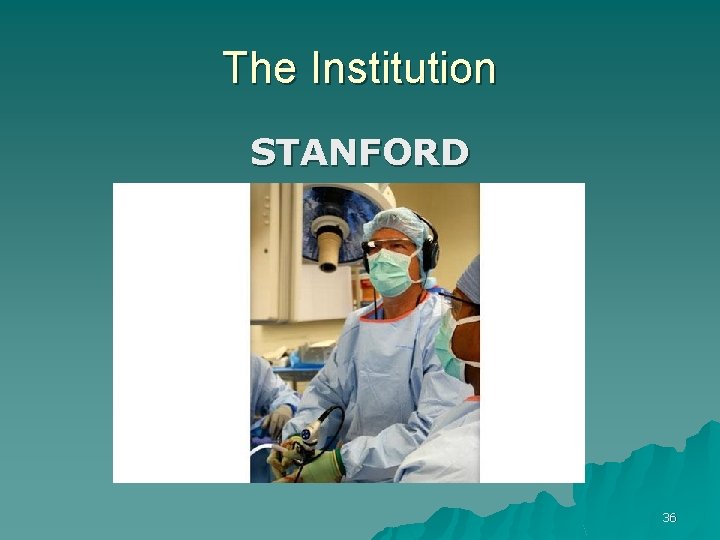 The Institution STANFORD 36 