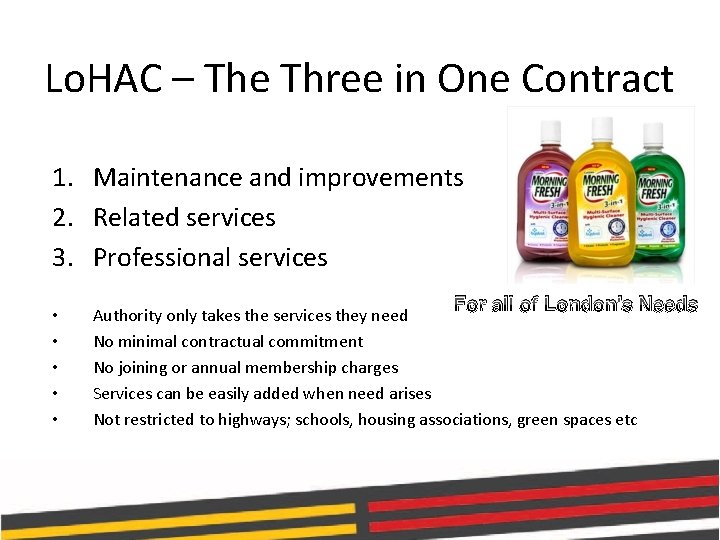 Lo. HAC – The Three in One Contract 1. Maintenance and improvements 2. Related