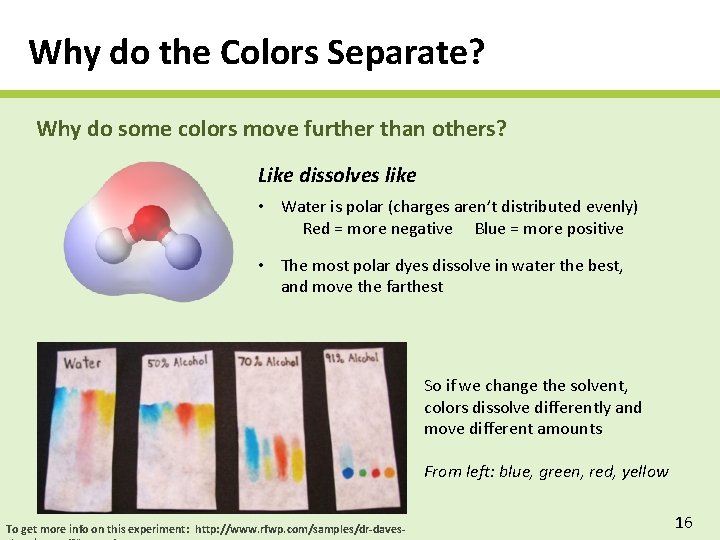 Why do the Colors Separate? Why do some colors move further than others? Like