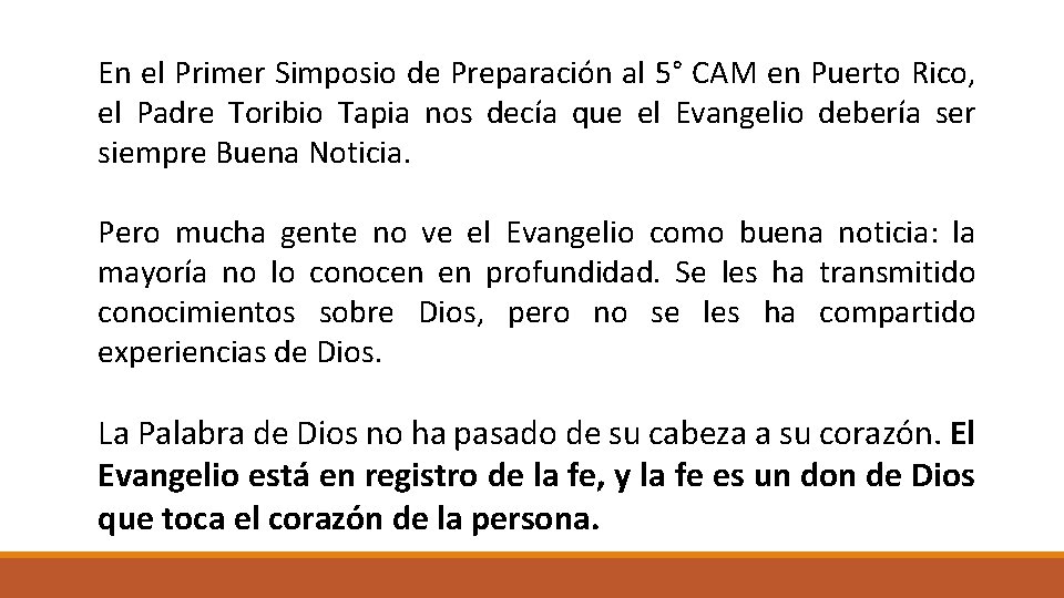 En el Primer Simposio de Preparación al 5° CAM en Puerto Rico, el Padre