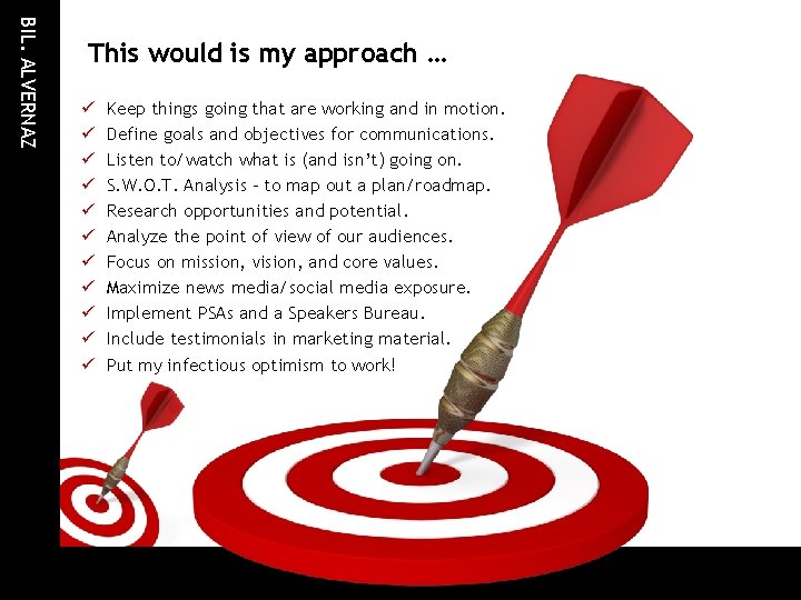 BIL. ALVERNAZ This would is my approach … ü ü ü Keep things going