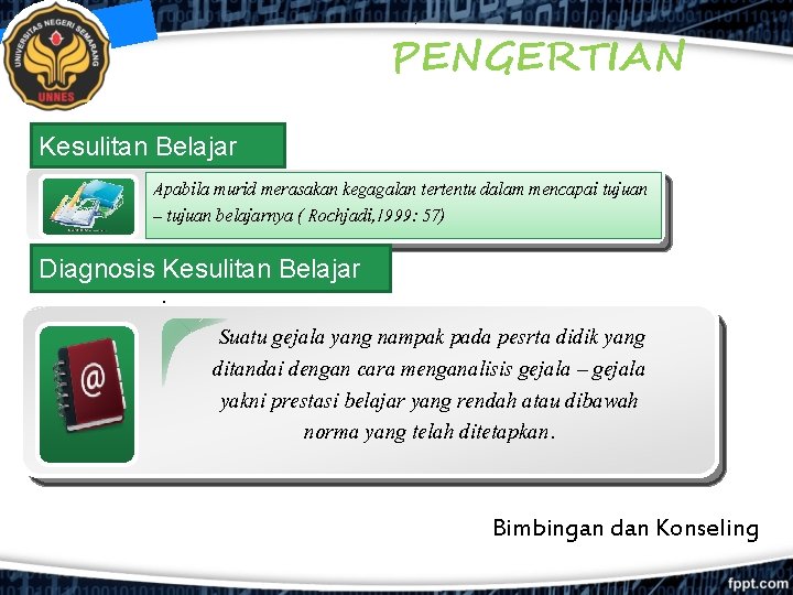 . PENGERTIAN Kesulitan Belajar Apabila murid merasakan kegagalan tertentu dalam mencapai tujuan – tujuan . PENGERTIAN Kesulitan Belajar Apabila murid merasakan kegagalan tertentu dalam mencapai tujuan – tujuan