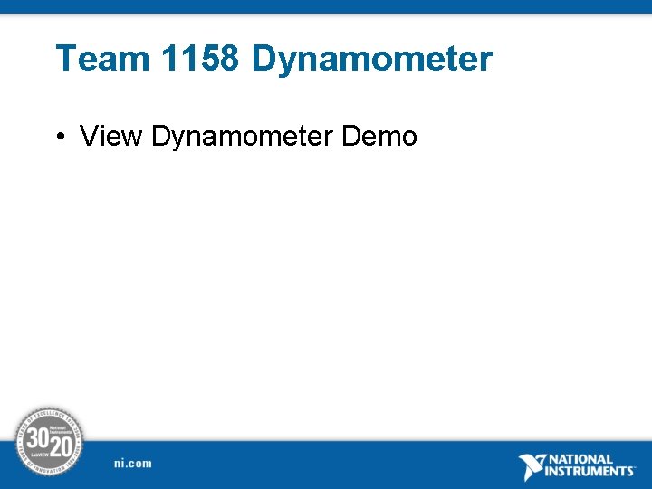 Team 1158 Dynamometer • View Dynamometer Demo 
