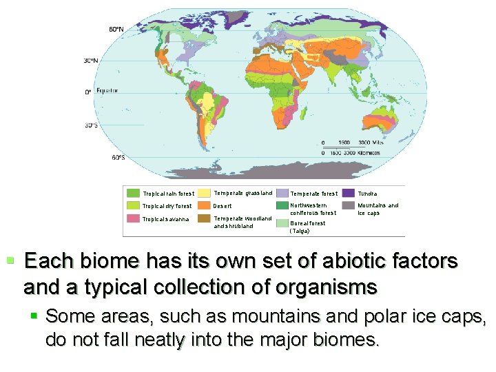 Tropical rain forest Temperate grassland Temperate forest Tundra Tropical dry forest Desert Tropical savanna