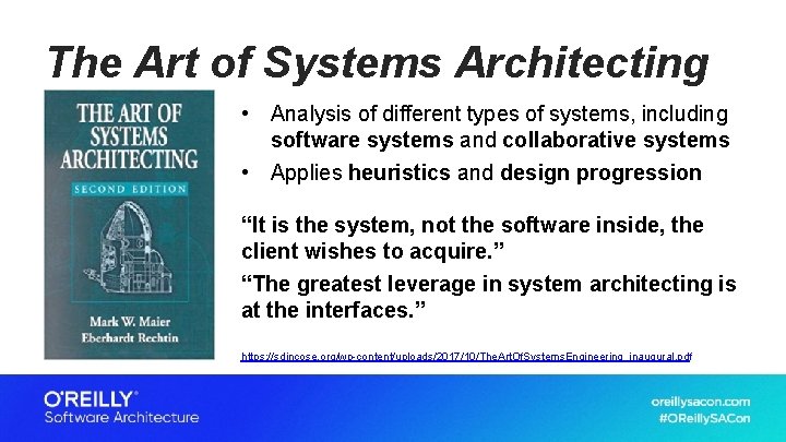 The Art of Systems Architecting • Analysis of different types of systems, including software