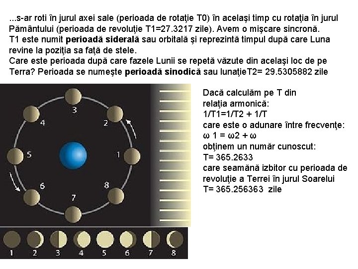 . . . s-ar roti în jurul axei sale (perioada de rotaţie T 0)